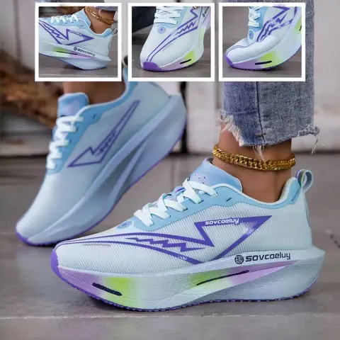 Women's Breathable with Carbon Plate Technology, Lightweight Anti-Slip Sports Shoes for Running, Walking, Training, Athletic Running Shoes