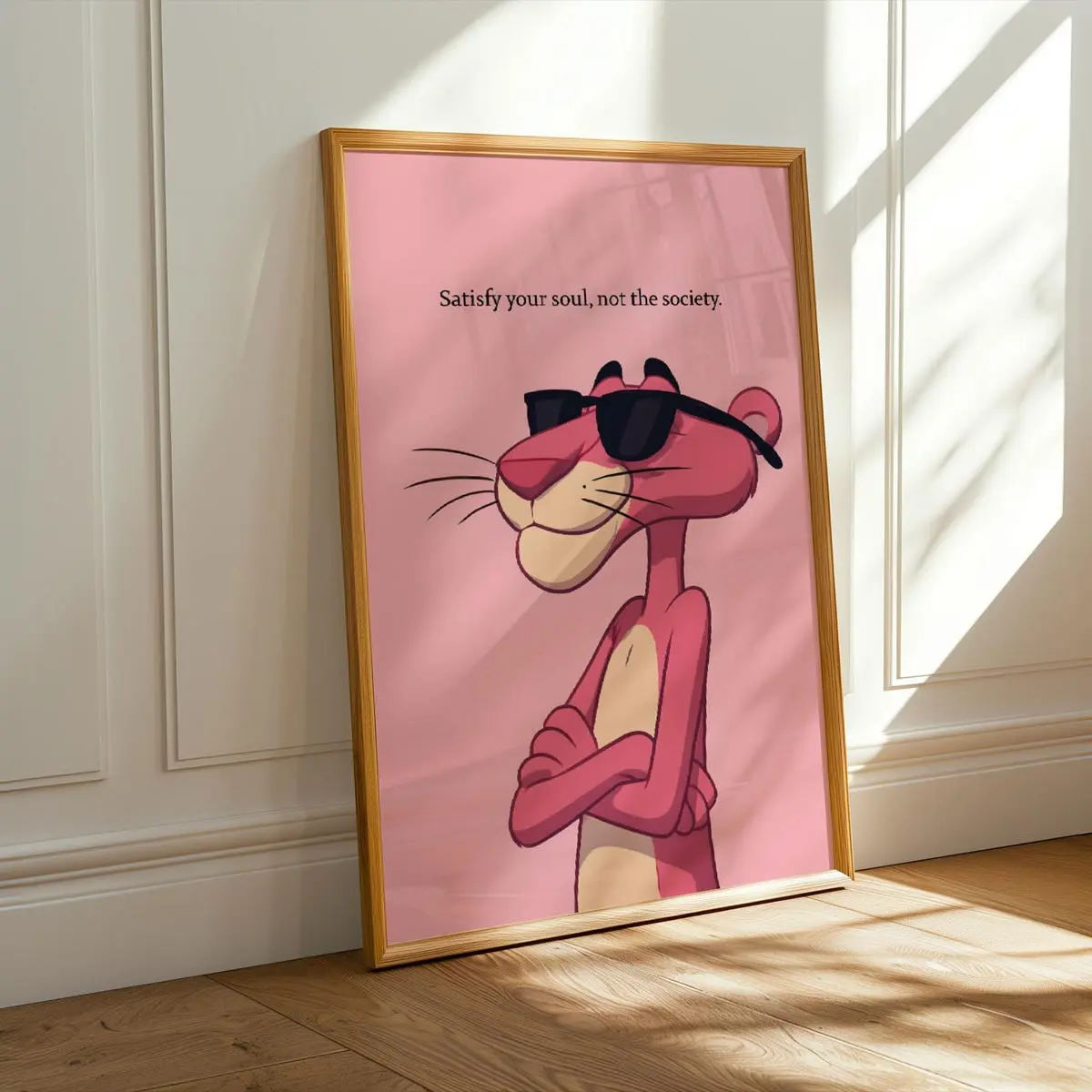 Pink Panther Quote Poster – Motivational Pink Wall Art for Self-Love & Confidence, Bold Aesthetic Decor for Soul Satisfaction|Framless Poster