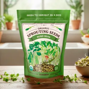 Mung Bean Sprouting Seeds, Organic & Non-GMO - 8 oz Bag