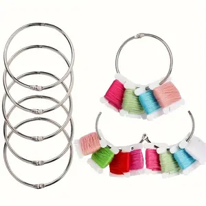 5PCS Sleek Silvery, Winder Rings Thread Organizer DIY Embroidery Thread Bobbins Storage Ring Cross-Stitch Card Thread Holder Sewing Accessories, Sewing Storage Sewing Supplies Crafts