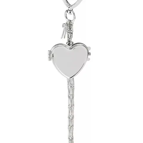 2026 silverlipstick net bag pendant fashionlipstick bag pendant female key bagpendant storage bag, Keychain Pouch, KeychainLipstick Case with Mirror Bag AccessoryStainless Steel Mesh Holder Gold &Silver Y2K Style Heart forLipsticks & Lighte