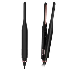 Small Flat  for Short Hair, Temperature Adjustable Pencil Flat  Fast Heat Up, 3/10 Inch Beard Straightening Iron