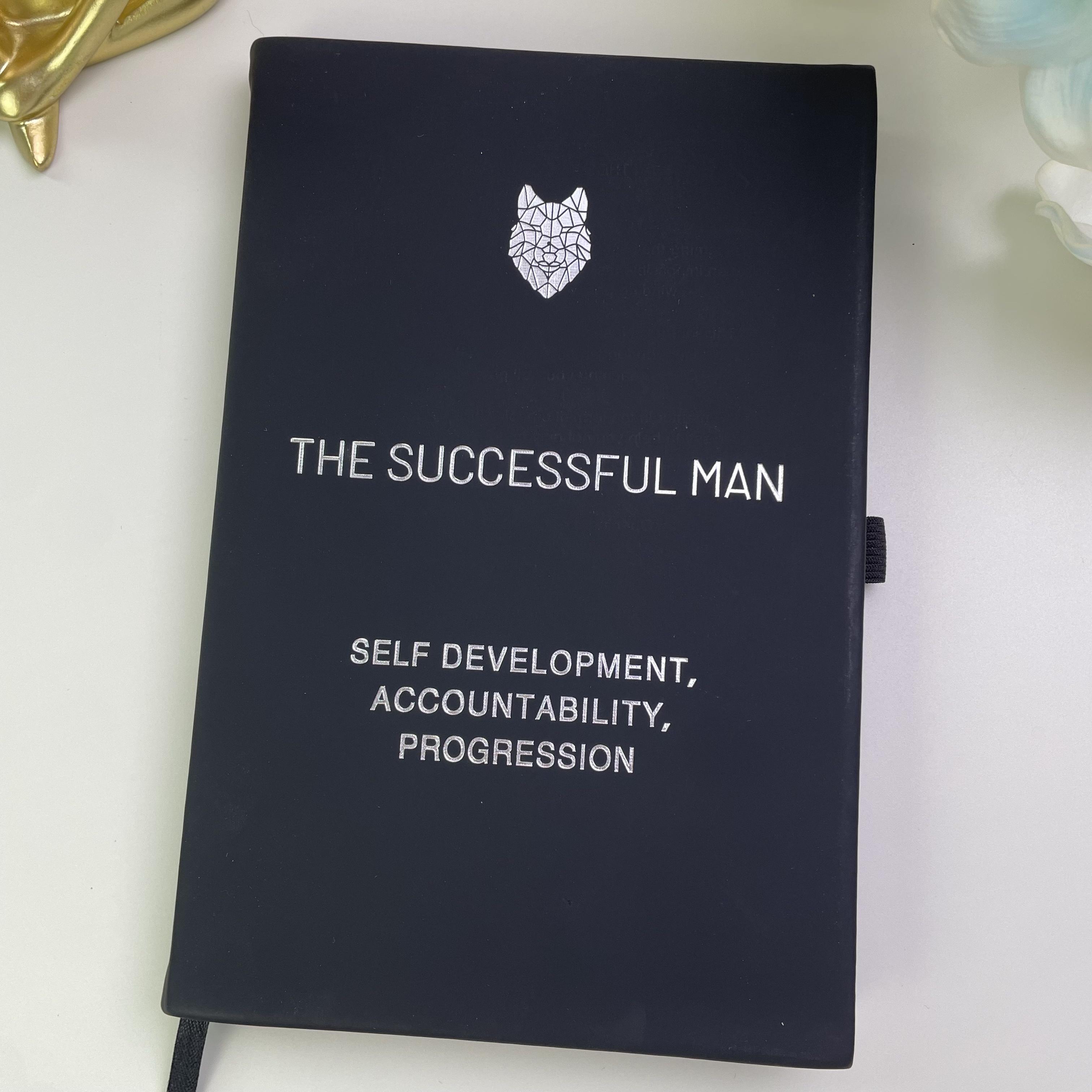 The Successful Man Journal, Self Development Accountability Progression Notebook, Leather Hardcover Goal Planner for Men, Personal Growth Habit Tracker, Daily Productivity & Success Log for Men's Self Improvement