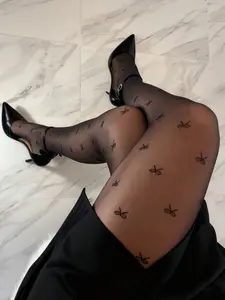 New Women's Sexy Bow Lace Butterfly Stockings, Thin Summer Lightweight Anti-Pilling Fashion, High Waist Pantyhose for All Seasons