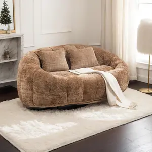 Bean Bag Chair,Oversized Loveseat Bean Bag Sofa for Adults Comfy Chenille Fabric Reading Chair with Memory Foam Filling Stuffed Love Seat Large Lounge Floor Sofa for Bedroom Corner