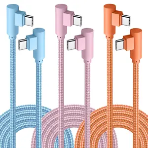 APFEN 3-Pack 10FT Nylon Braided USB-C to C Cable, 90-Degree 60W Power Delivery Fast Charging Cord for iPhone 17/17 Air/17 Pro Max/16/16 Plus/16 Pro/15/15 Plus/15 Pro Max, Mobile Smartphone Cellphone Electronic Devices
