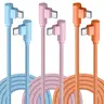APFEN 3-Piece 10ft Nylon Double Braided USB Type-C to C Fast Charging Cable - 90° Right-Angle, 60W 20V PD Electronic Cord, Phone Accessories for iPhone 15/16/17/18 Series Smartphones