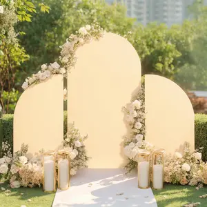 Arch Backdrop Cover Set of 3, Wedding Arch Cover, Double Sided Round Top and Half Moon Top Stretchy Backdrop Cover for Birthday Parties Baby Shower Banquet