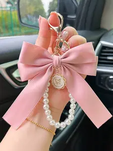 Women's Elegant Bowknot Design Bag Charm, Cute Trendy Bag Keychain, Fashionable Bag Decoration for Daily Use & Car Key Decoration, Keychain for Bags