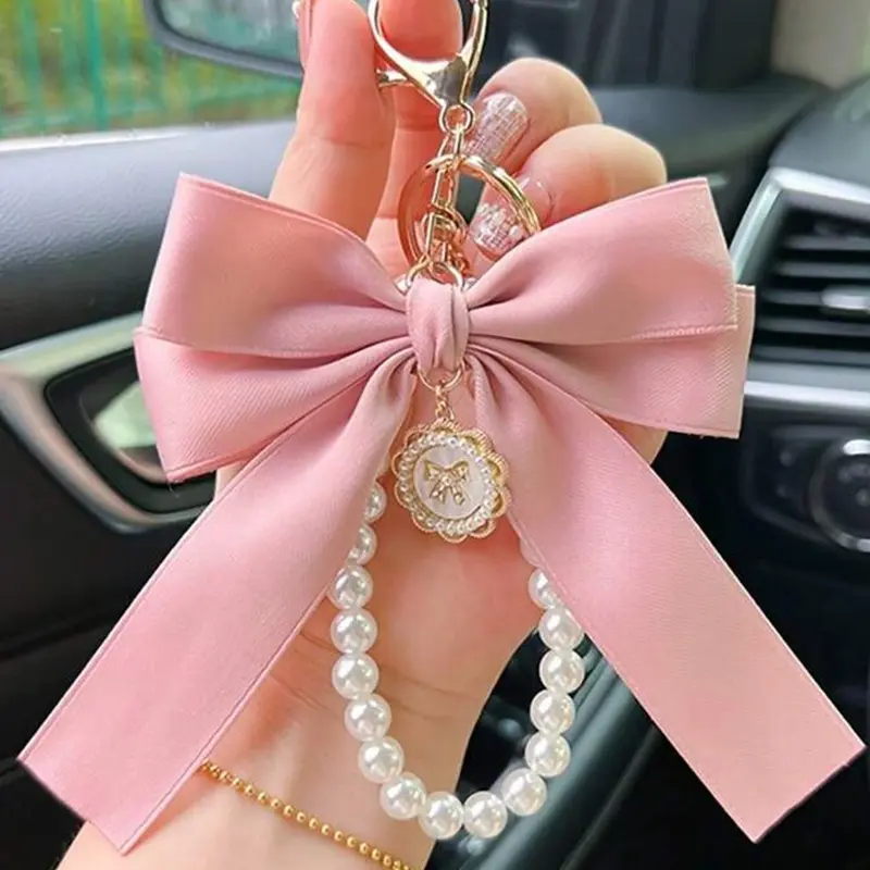 Women's Elegant Bowknot Design Bag Charm, Cute Trendy Bag Keychain, Fashionable Bag Decoration for Women Daily & Car Key Decor, Girly Keychain