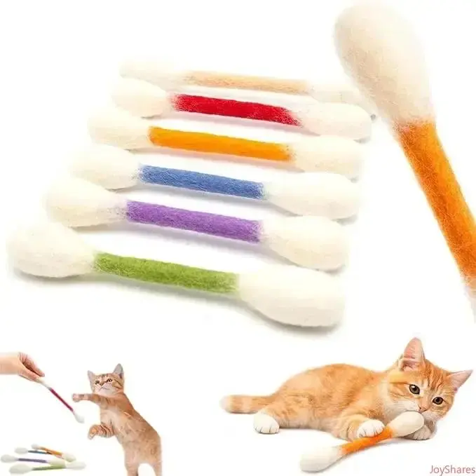 Catnip Swabs 6 Pack, Durable Chew Toys for Cats and Kittens, Interactive Daily Play Accessories, Filled with Organic Catnip, Relieve Mood Anxiety, Alleviate Boredom, Promote Physical Movement and Assist Healthy Digestion