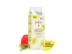 Babo Botanicals Purifying Lemon Tea Tree & Grapefruit Conditioner – For Flat & Oily-Prone Hair– Made with Plant-Based Ingredients – Dermatologist Tested – 12 fl oz (355 ml)