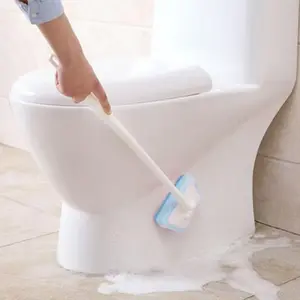 Long-handled bathroom wall and floor cleaning brush with detachable sponge head,Suitable for scrubbing tiles, bathtubs, and mosaics