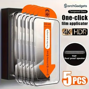 [5-Pack] HD Dust-Proof Protective Film for iPhone 13-17 Pro Max Plus Air Series HD Tempered Glass Film - Anti-Fingerprint, Full Screen Coverage