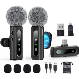 USB C Lavalier Microphone Wireless Mini Mic for Type-C Android Phone/Tablet/PC Video Recording Clip-on Mics with Rotatable Clip&Denoise Recording, Ideal for Vlog Youtube Podcast Content Creator