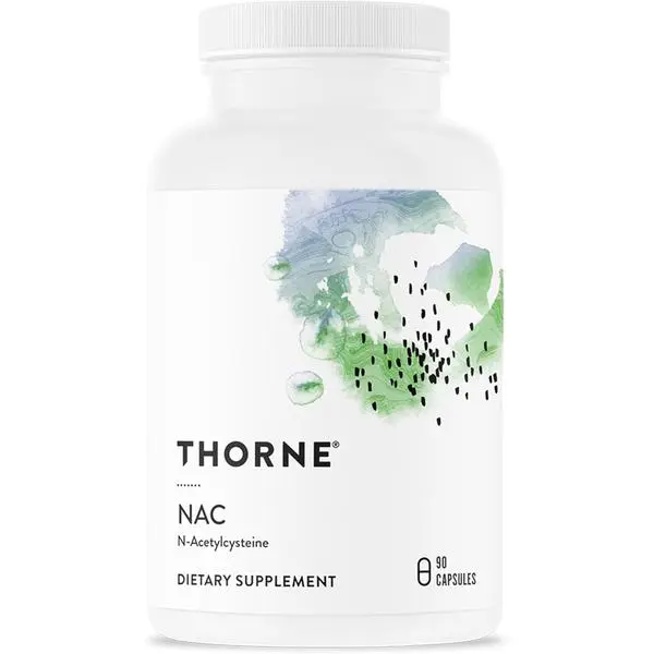 THORNE NAC, 500 mg N-Acetylcysteine, Amino Acid Supplement, 90 Capsules | Supports Respiratory & Immune Health, Promotes Liver & Kidney Detox*, Gluten, Dairy & Soy-Free, NSF Contents Certified