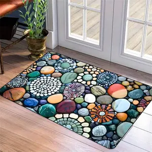 A colorful pebble design doormat, vivid stone pattern indoor/outdoor doormat, perfect for kitchen, bathroom and front door, Indoor Entrance Mats | Decorative Doormats | Durable Floor Mats, Indoor Doormats