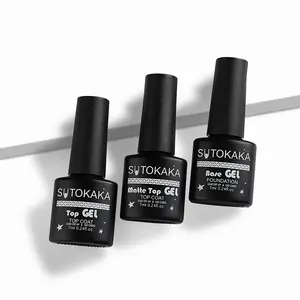 SUTOKAKA 3Pc 7ml Gel Base Top Coat for Nail Polish No Wipe Glossy & Matte Top Coat Combination Long-Lasting Soak Off UV LED Lamp Manicure Essentials for DIY Nail Art Design At Home Salon Supplies