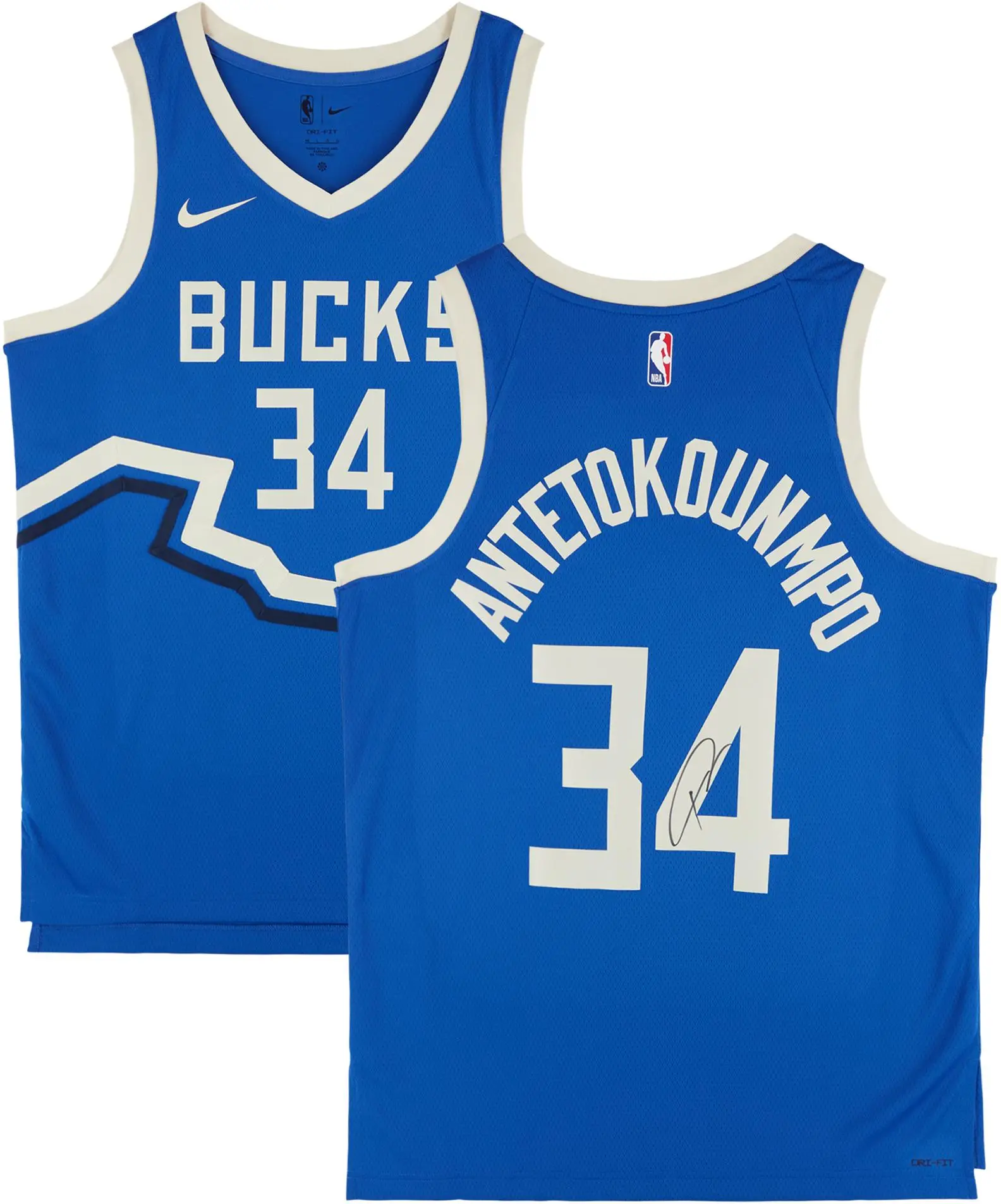 Giannis Antetokounmpo Bucks Signed Nike 2024-24 City Edition Swingman Jersey