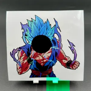 Anime Inspired Energy Blast Warrior Holographic Sticker Waterproof UV Resistant