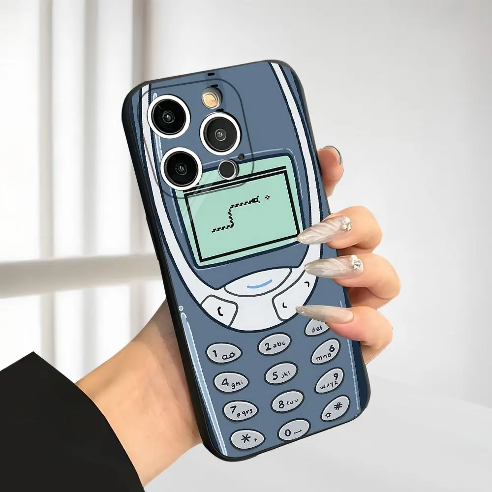 Retro Nokia phone pattern phone case, new hot selling creative TPU anti drop protective soft case, suitable for iPhone 17/16/15/14/13/12/11/Pro/ProMax/Plus/Air/X/XS/XSMAX series, birthday gift, holiday gift, couple phone case