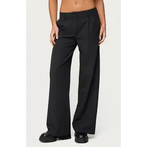 Edikted Women's Pinstripe Tailored Straight Leg Pants
