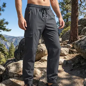 Boys' Cargo Joggers Pants - Youth Quick-Dry Hiking Lightweight Athletic Pants for Sports Outdoor Activities with Zipper Pockets, Comfortable Breathable Fabric Perfect for Running, Training, and Casual Wear