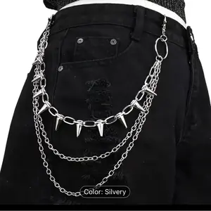 1pc Three-Layer Gothic Style Waist Chain, Silvery Body Chain for Trendy and Stylish Outfits