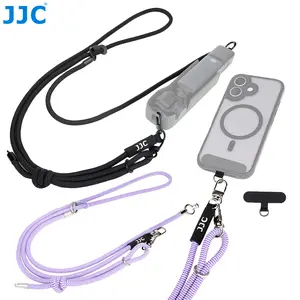 JJC Shoulder Strap for Phone & Pocket 3 with Case on Crossbody Stylish Outdoor Traveling Crossbody 1/4"-20 Lanyard Screw Tether Tab for iPhone Samsung Android Insta360X5 X4 X3 Black & Pink