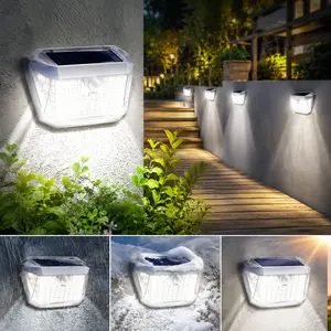 WELALO Solar Motion Sensor Lights Outdoor, [3 Modes/4 Pack/188 LED] 270° Wide Angle Lighting, Security Solar Powered Wall Lights, IP65 Waterproof Flood Lights for Fence Porch Yard Patio(White) pathway decoration Cordless Work