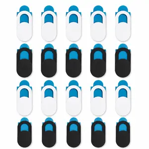 Durable Webcam Cover Slide, 20-Count Dual-Color Privacy Protector for Laptops & Tablets (10 Black, 10 White)