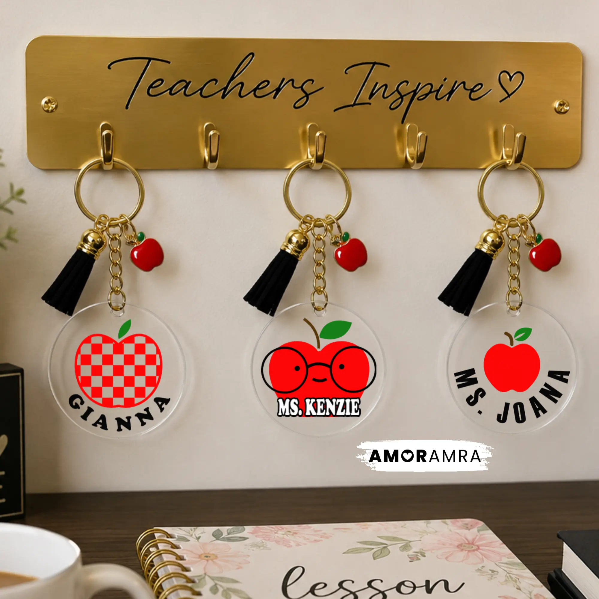 Personalized Apple Acrylic Keychain | Apple Charm