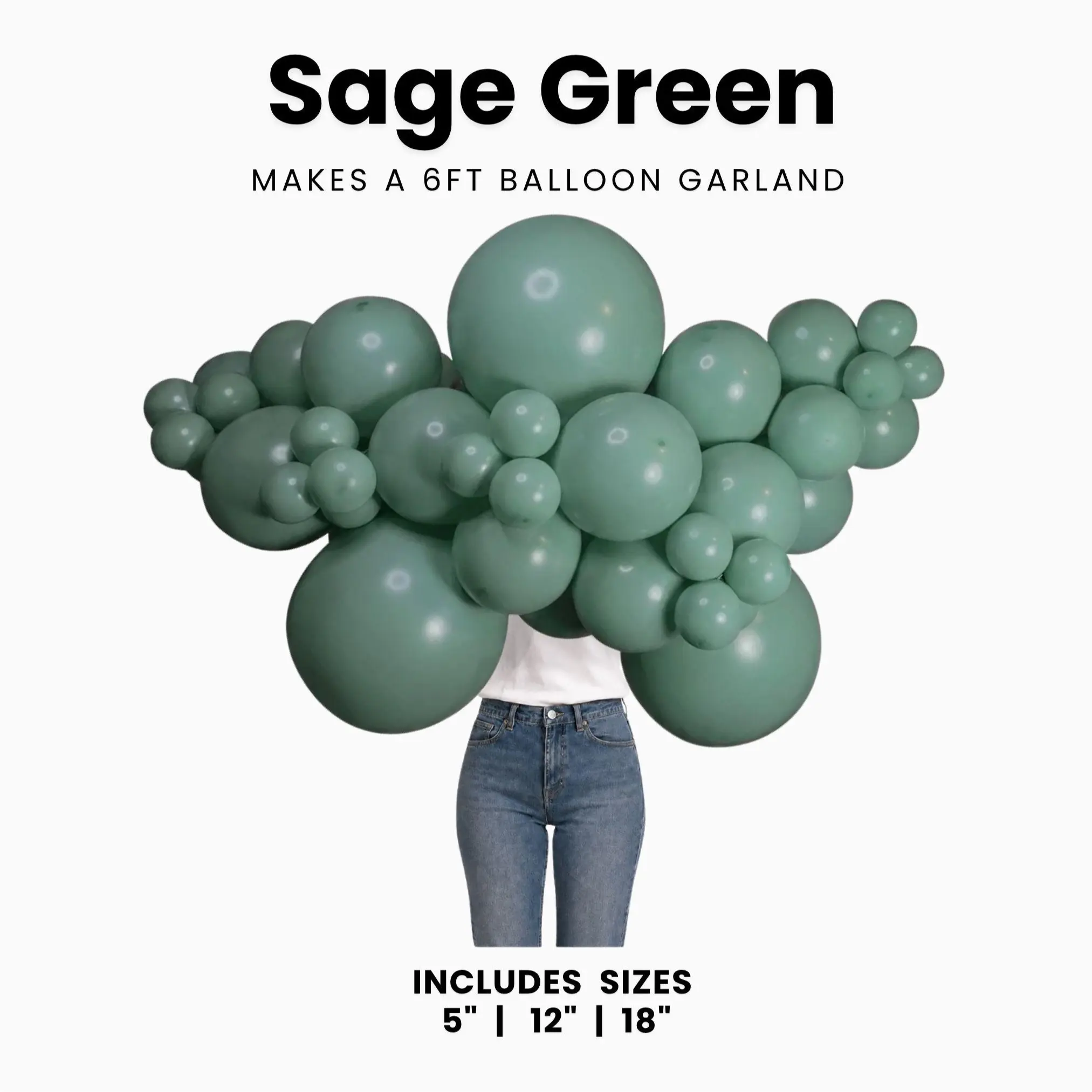 Sage Green  Balloon Pack with Optional Add-Ons