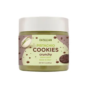 EATALIAN by AMZ BETTER Pistachio Cream with sweet crunchy biscuit, 7 oz/200 gr, Delicious spread with a uniquely sweet taste, Ideal on bread, Excellent for Dubai Chocolate, Made in Italy