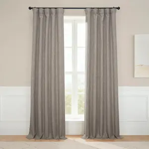 Half Price Drapes Textured Faux Linen Room Darkening Curtain