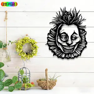 1pc Grinning Clown Head Metal Wall Art, Creepy Circus Clown Statue Mural, Artistic Metalwork, Perfect for Halloween, Circus Theme Party Decor, Perfect for Living Room Studio Game Room Decor, Ideal Gift for Gothic Decor Enthusiasts.