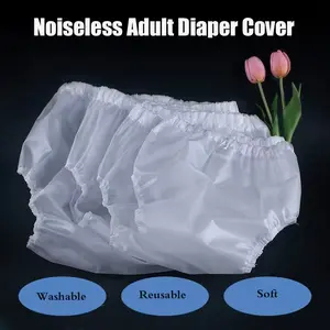 Reusable Adult Cloth Diaper Cover Set, Adjustable Waistband & Leg Straps, Washable Fabric, Suitable for Elderly Care, 2pcs