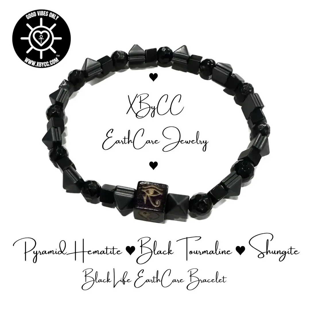 Black EMF EarthCare Crystal Gemstone Bracelet