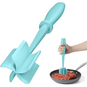 Upgrade Hamburger Smasher, Premium Heat Resistant Meat Masher for Ground Beef, Ground Turkey and More, Non Stick Mix