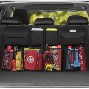 Trunk Organizer for , 3rd Gen Upgraded  Trunk Organizer SUV with 4 Non-slip Strips, Hanging  Storage Organizer with 8 Large Pockets,  Accessories Interior-(43.3x18.9 in)