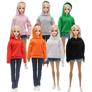 Handmade Doll Clothes Sweatshirt, 11.81inch 1/6 Doll Accessories Sweater, Best Gift for Girl, Not Include Doll, Miniature Doll Outfit, Casual Doll Clothing, Lifelike Doll Clothing, Hooded Sweatshirt For Dolls, Doll Collectors