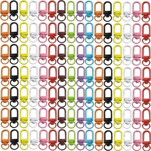 100 PCS Lanyard Swivel Snap Hooks Heavy Duty Metal Lobster Claw Clasps for Backpack Charms, Zipper Pulls, Beads Projects, Colorful Little Clip