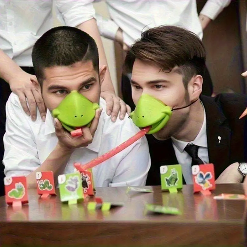 Fun Lizard Mouth Sticker Card Game Set, Includes 2 Masks and 20 Cards, Perfect for Company Gatherings, Party Games, Strategy Battles, Family Fun
