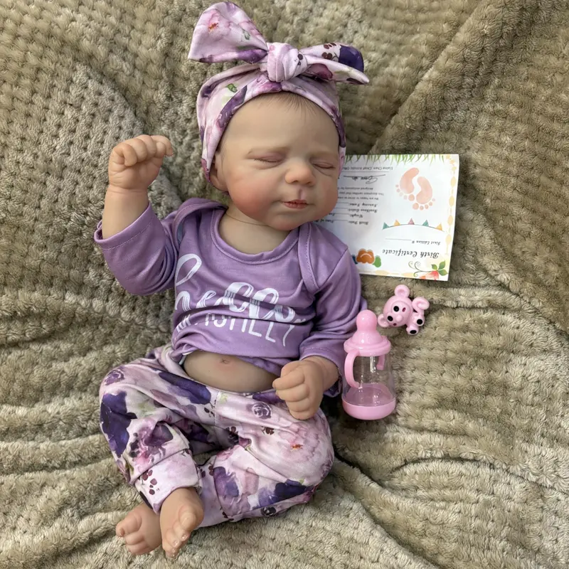 18 inches and 45 centimeters, soft vinyl reborn girl doll with cute face and cute clothing style adds a touch of realism, making it an ideal playmate for children. Great for imaginative play, perfect Christmas birthday gift
