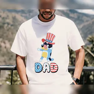 Bluey Dad Happy 4th Of July t-Shirt, Bluey Dad Shirt, Bluey Fathers Day 2024 Shirt, gift for đad