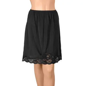 Gemsli Womens Elegance Cling Free Nylon Half Slip with Novelty Lace