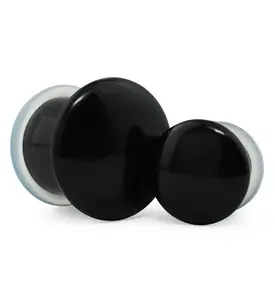Black Obsidian Single Flare Stone Plugs Black Obsidian Single Flare Stone Plugs