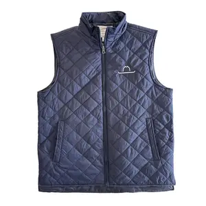 HAT & Script Quilted Vest Navy