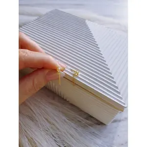 STARBURST CHAIN EARRINGS (NATURAL PEARL, WATERPROOF, 18K GOLD PLATED)