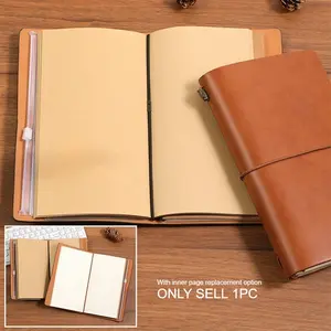 A6 Creative Notebook with Metal Bookmark, Includes Kraft Paper, Lined Paper, PVC Pouch, Optional Replacement Core, Ideal for Journaling, Travel Diary, School Supplies